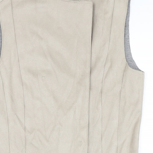 Le Comte Womens Beige Gilet Waistcoat Size 10 Snap