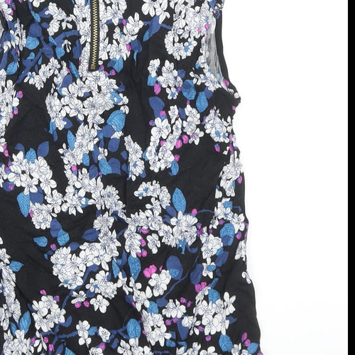 Oasis Womens Multicoloured Floral Viscose Tunic Blouse Size 10 Boat Neck