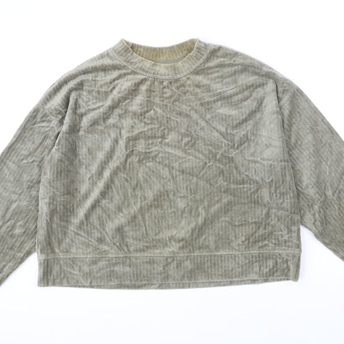 H&M Womens Green Polyester Pullover Sweatshirt Size S