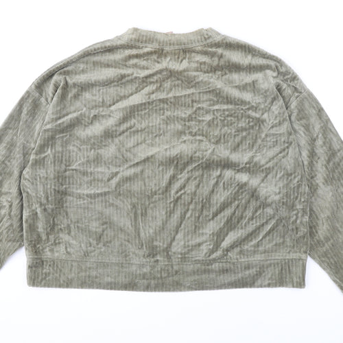 H&M Womens Green Polyester Pullover Sweatshirt Size S