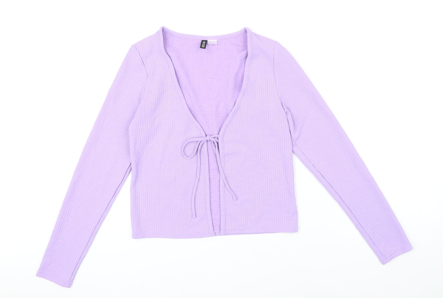 H&M Womens Purple V-Neck Polyester Cardigan Jumper Size S