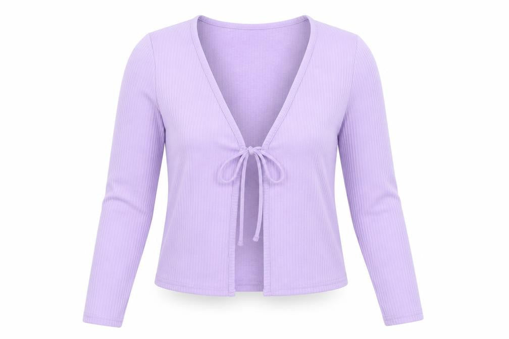 H&M Womens Purple V-Neck Polyester Cardigan Jumper Size S