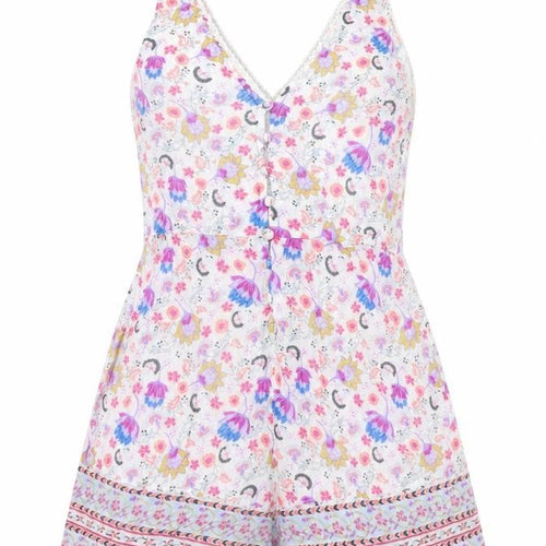 Freckle & Daisy Womens Multicoloured Floral Viscose Playsuit One-Piece Size XS