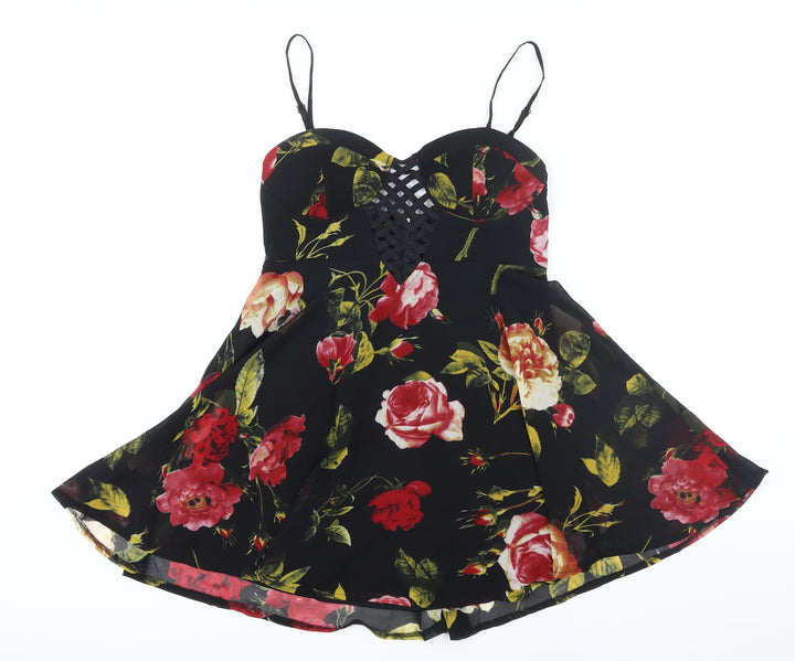 New Look Womens Multicoloured Floral Polyester Camisole Blouse Size 10 Sweetheart