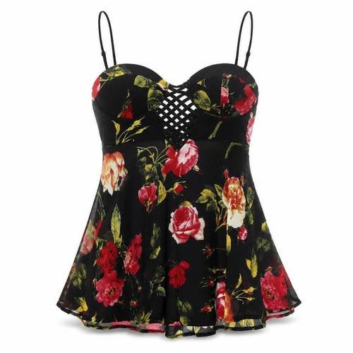 New Look Womens Multicoloured Floral Polyester Camisole Blouse Size 10 Sweetheart