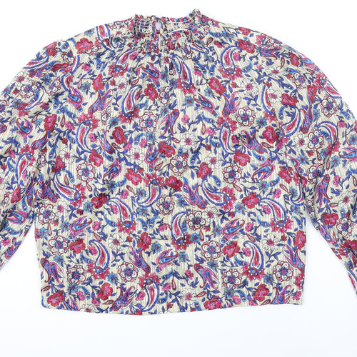 MNG Womens Multicoloured Floral Polyester Tunic Blouse Size S Collared