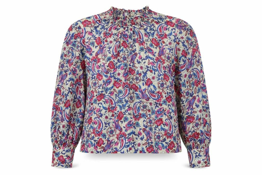 Mango Womens Multicoloured Floral Polyester Tunic Blouse Size S Collared