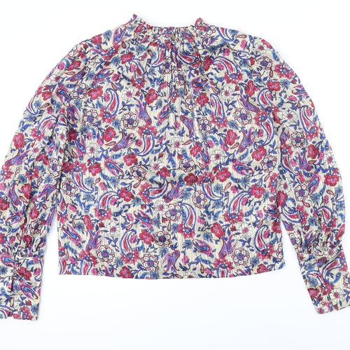 MNG Womens Multicoloured Floral Polyester Tunic Blouse Size S Collared