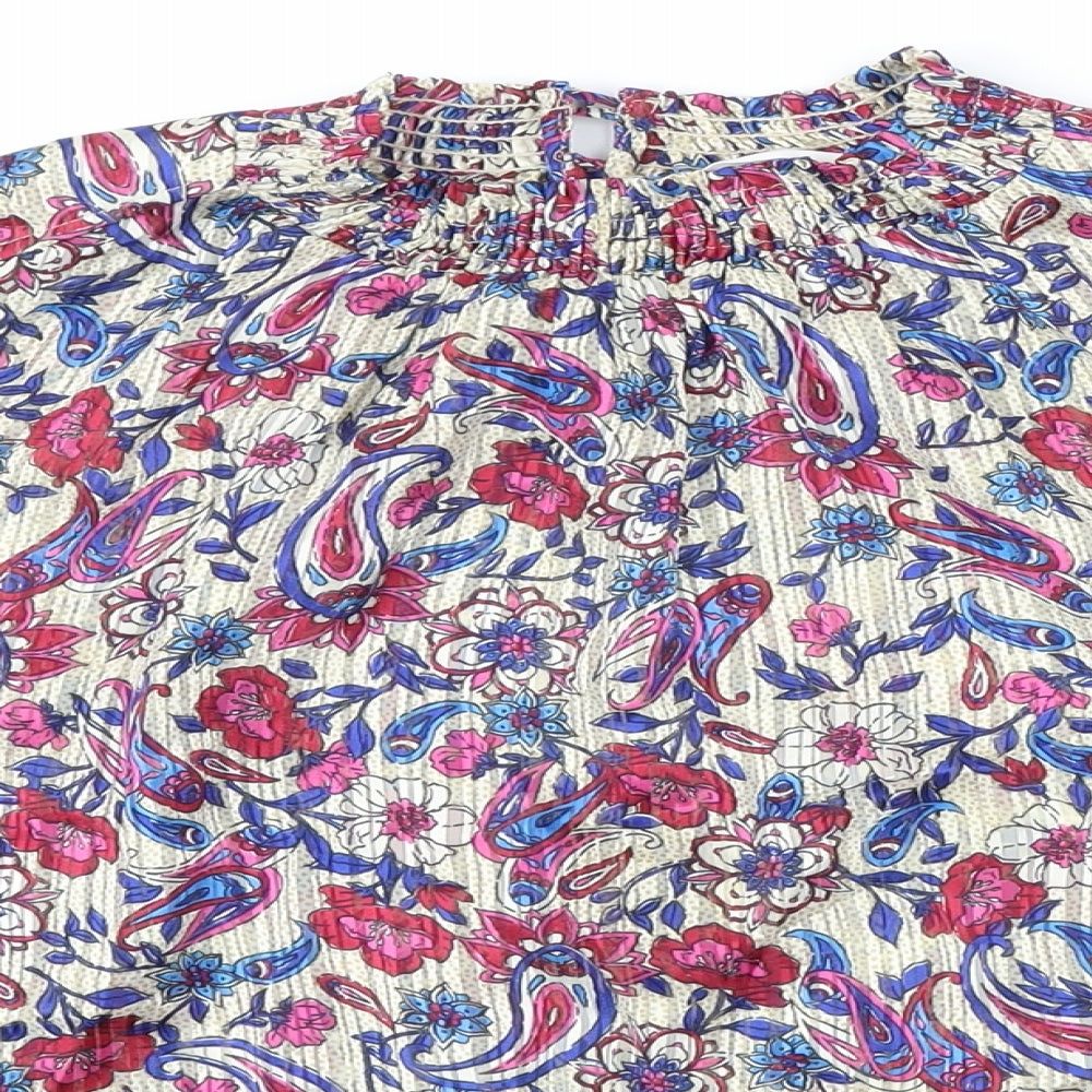 MNG Womens Multicoloured Floral Polyester Tunic Blouse Size S Collared