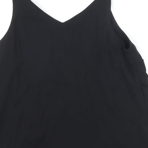 Dorothy Perkins Womens Black Polyester Camisole Blouse Size 8 Boat Neck