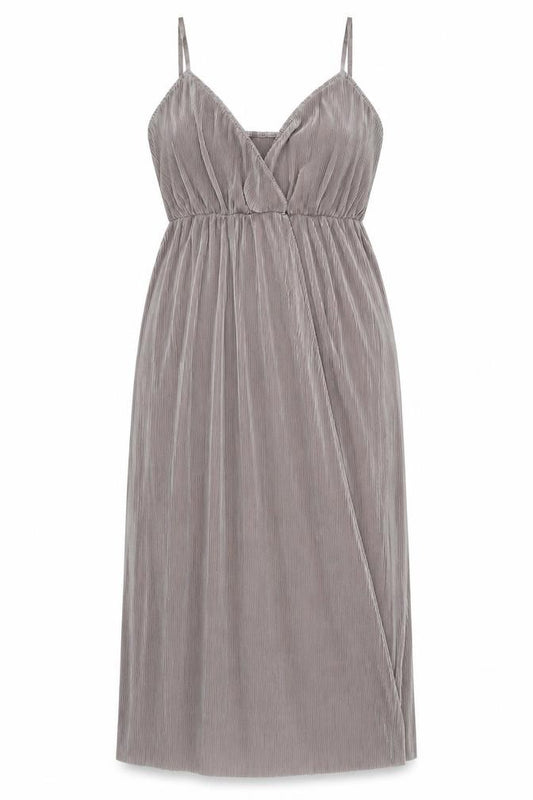 Front view of ASOS women’s brown polyester maxi, size UK 18, sweetheart
