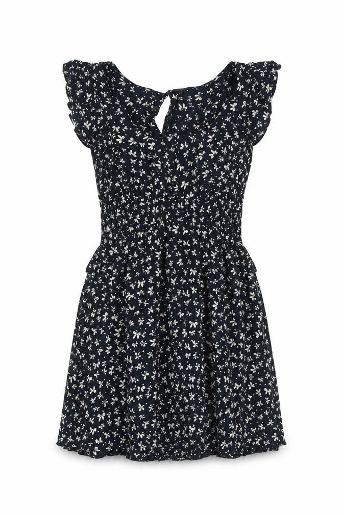 Dorothy Perkins Womens Black Geometric Viscose Mini Size 8 Boat Neck