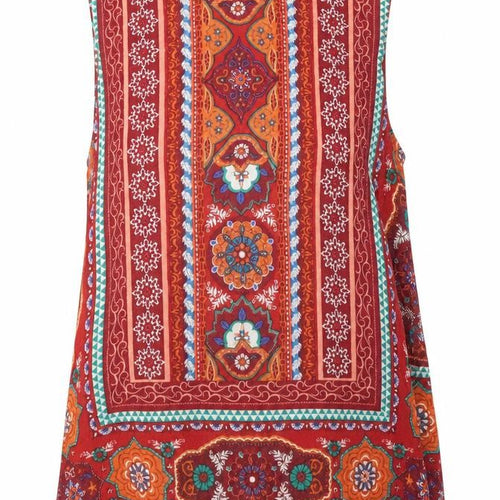 Apricot Womens Multicoloured Geometric Viscose Tunic Blouse Size 10 Boat Neck