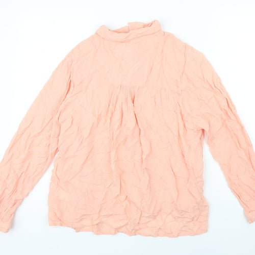 Weekend Collection Womens Orange Viscose Basic Blouse Size 12 Collared