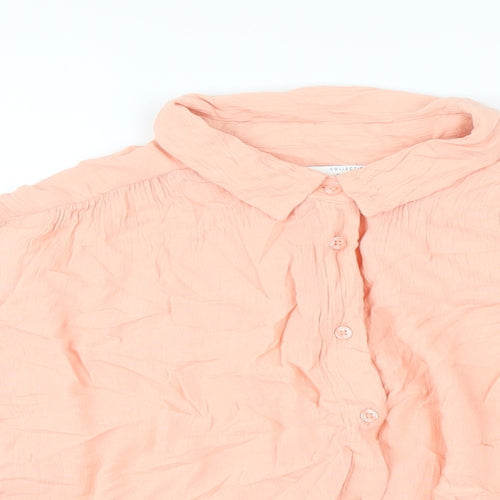 Weekend Collection Womens Orange Viscose Basic Blouse Size 12 Collared