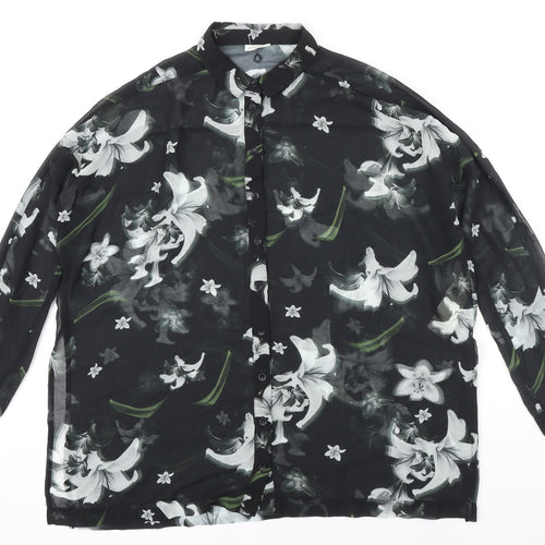Numph Womens Multicoloured Floral Polyester Tunic Blouse Size 8 Collared