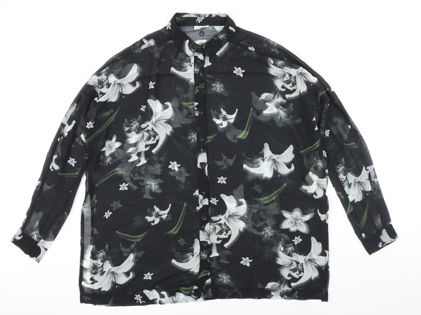 Numph Womens Multicoloured Floral Polyester Tunic Blouse Size 8 Collared