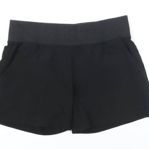 Calmia Womens Black Polyester Basic Shorts Size L Regular - Pockets