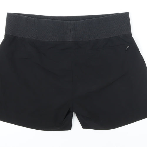 Calmia Womens Black Polyester Basic Shorts Size L Regular - Pockets