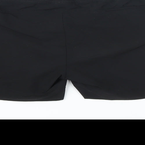 Calmia Womens Black Polyester Basic Shorts Size L Regular - Pockets