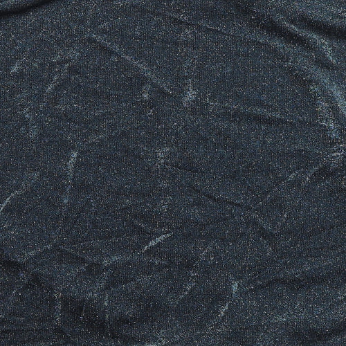 Principles Womens Blue Polyester Blend Ringer Blouse Size 14 Boat Neck - Glitter effect fabric
