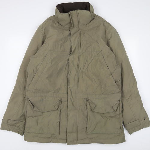 Debenhams Mens Green Jacket Coat Size L Zip