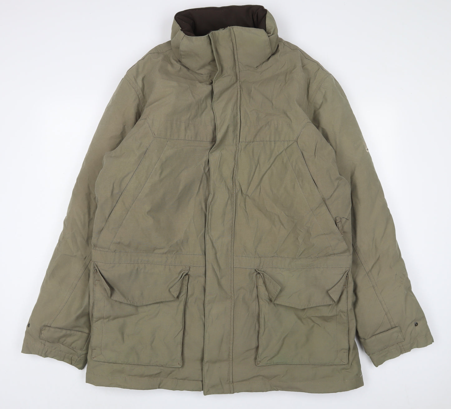 Debenhams Mens Green Jacket Coat Size L Zip