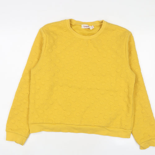 Louche Womens Yellow Polyester Pullover Sweatshirt Size 14 Pullover