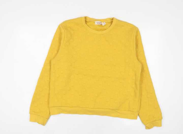 Louche Womens Yellow Polyester Pullover Sweatshirt Size 14 Pullover
