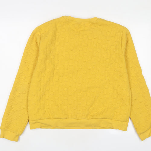 Louche Womens Yellow Polyester Pullover Sweatshirt Size 14 Pullover