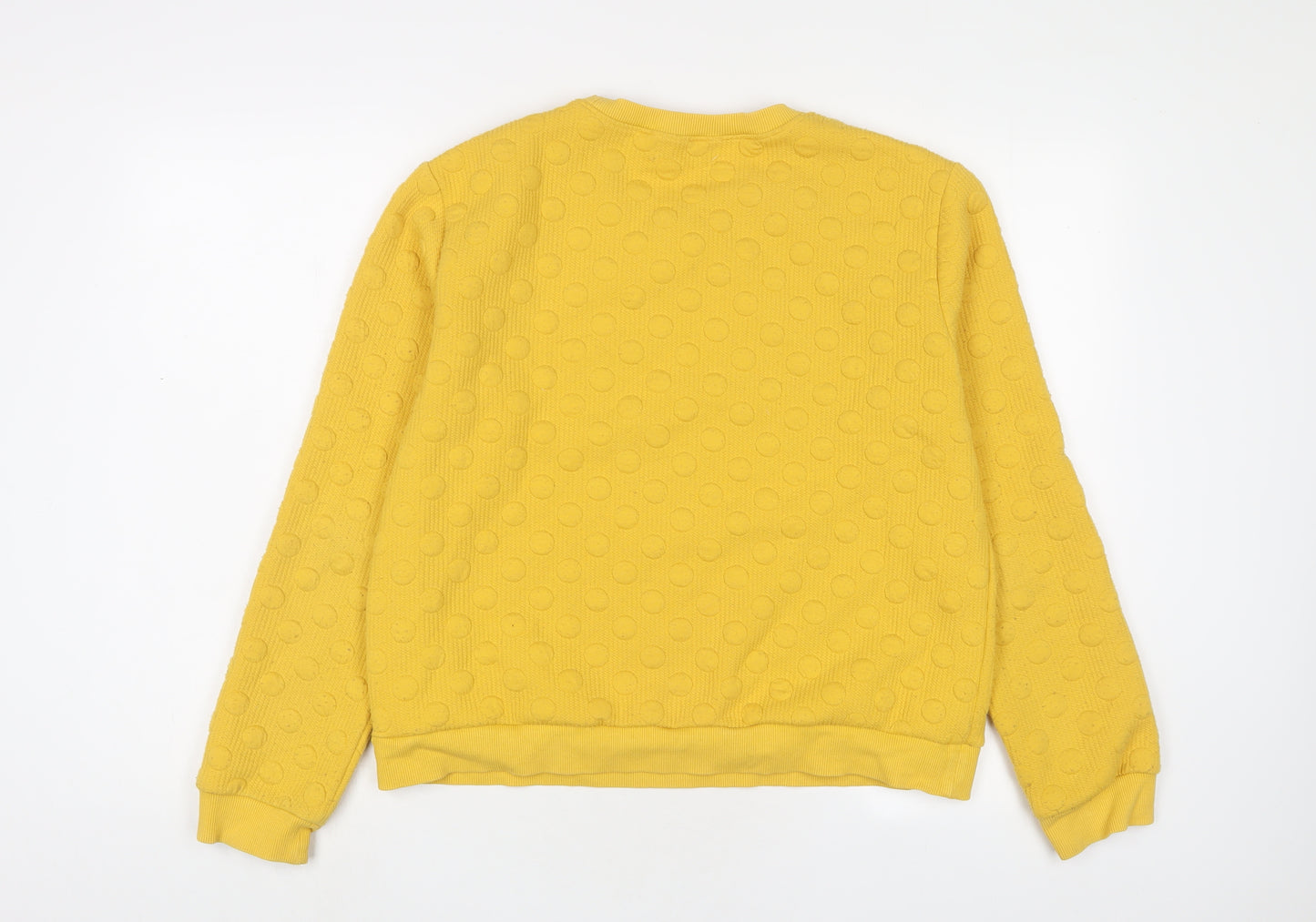 Louche Womens Yellow Polyester Pullover Sweatshirt Size 14 Pullover