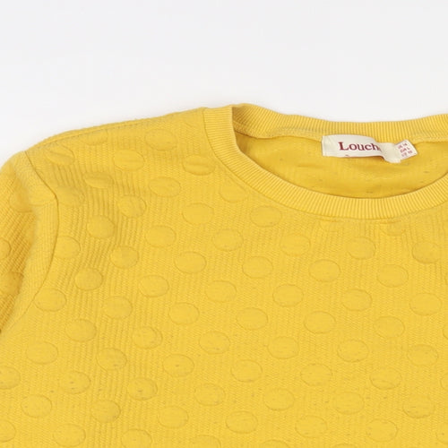 Louche Womens Yellow Polyester Pullover Sweatshirt Size 14 Pullover