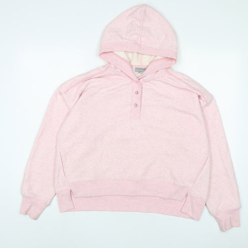 Oliver Bonas Womens Pink Cotton Pullover Hoodie Size 10 Pullover
