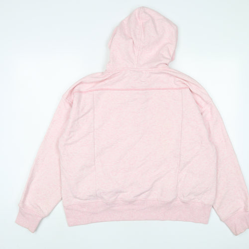 Oliver Bonas Womens Pink Cotton Pullover Hoodie Size 10 Pullover