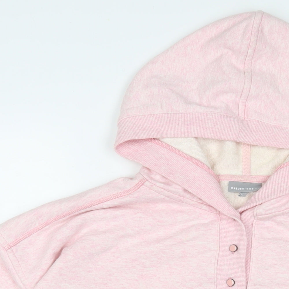 Oliver Bonas Womens Pink Cotton Pullover Hoodie Size 10 Pullover