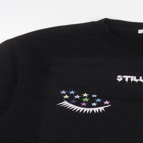RAD. Womens Black Cotton Pullover Sweatshirt Size L Pullover