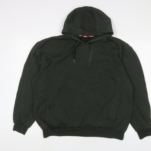 Slazenger Mens Green Cotton Pullover Hoodie Size XL