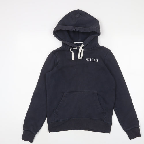 Jack Wills Womens Blue Cotton Pullover Hoodie Size 6 Pullover