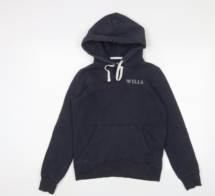 Jack Wills Womens Blue Cotton Pullover Hoodie Size 6 Pullover