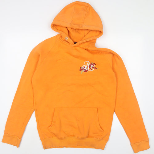 BEE INSPIRED Womens Orange Cotton Pullover Hoodie Size M Pullover