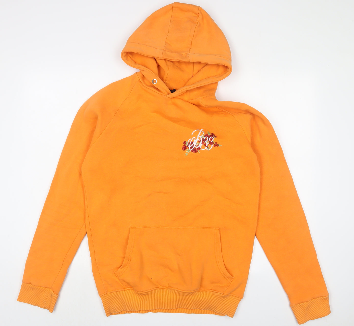 BEE INSPIRED Womens Orange Cotton Pullover Hoodie Size M Pullover