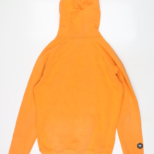 BEE INSPIRED Womens Orange Cotton Pullover Hoodie Size M Pullover