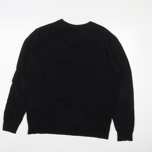 Pull&Bear Mens Black Cotton Pullover Sweatshirt Size M