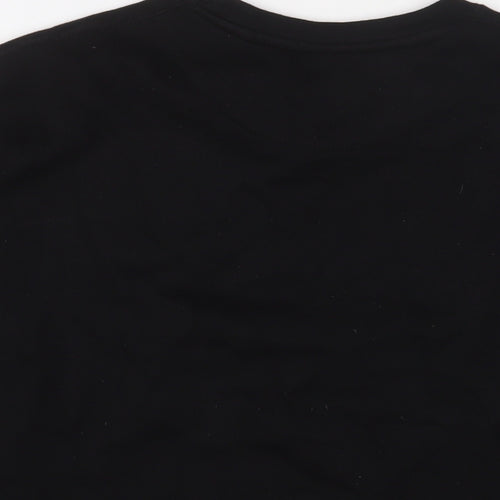 Pull&Bear Mens Black Cotton Pullover Sweatshirt Size M