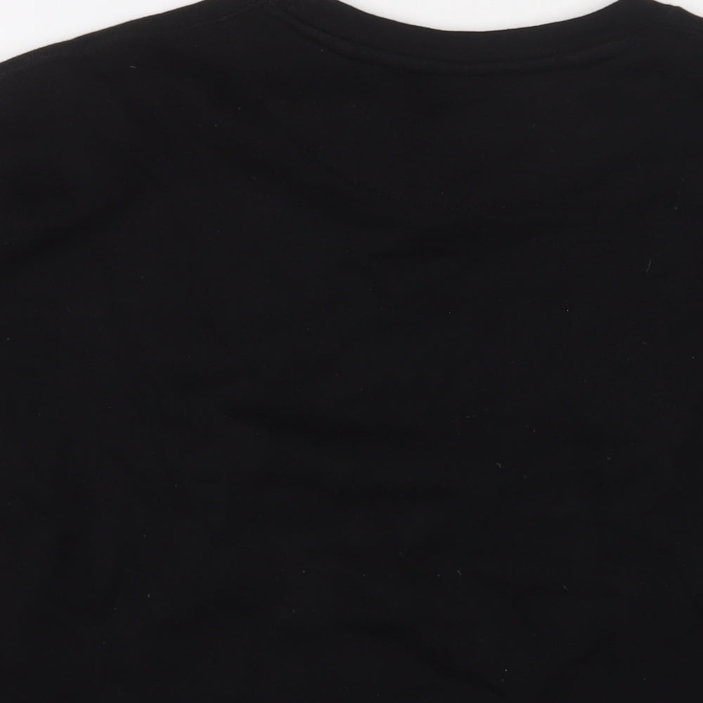 Pull&Bear Mens Black Cotton Pullover Sweatshirt Size M