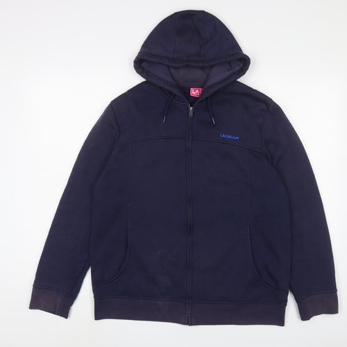 LA Gear Womens Blue Cotton Full Zip Hoodie Size 18 Zip