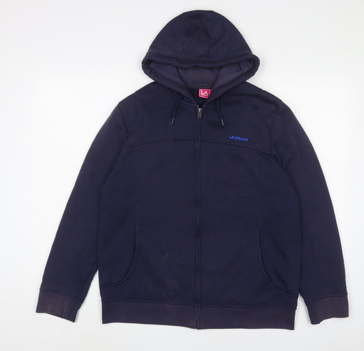 LA Gear Womens Blue Cotton Full Zip Hoodie Size 18 Zip
