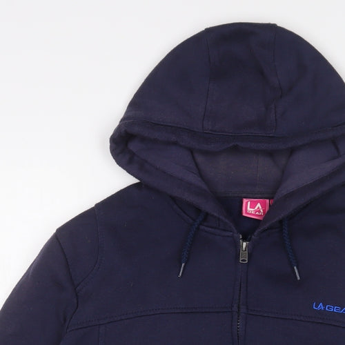 LA Gear Womens Blue Cotton Full Zip Hoodie Size 18 Zip