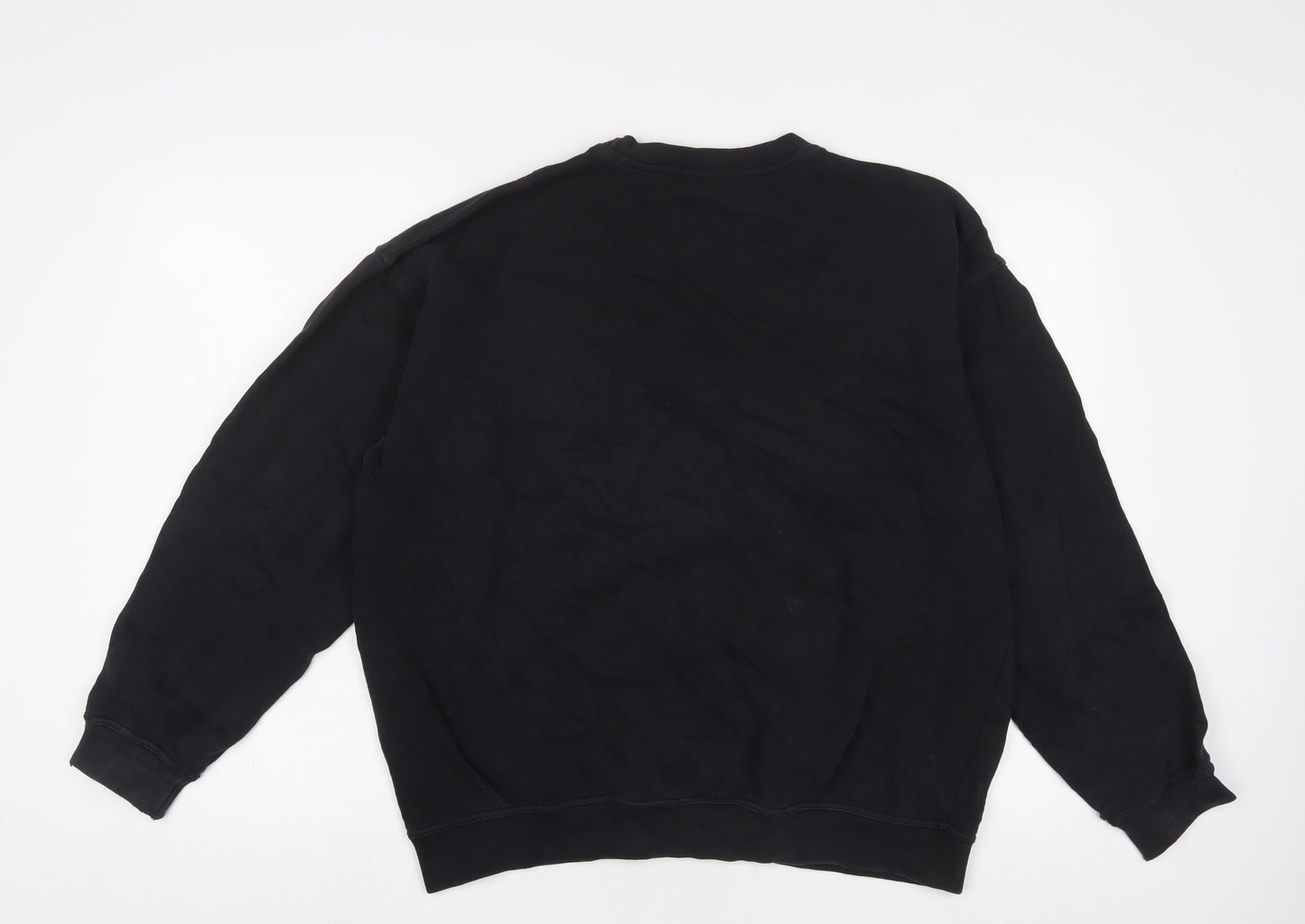 adidas Womens Black Cotton Pullover Sweatshirt Size 8 Pullover - Logo, Embroidered