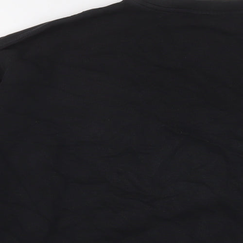 adidas Womens Black Cotton Pullover Sweatshirt Size 8 Pullover - Logo, Embroidered